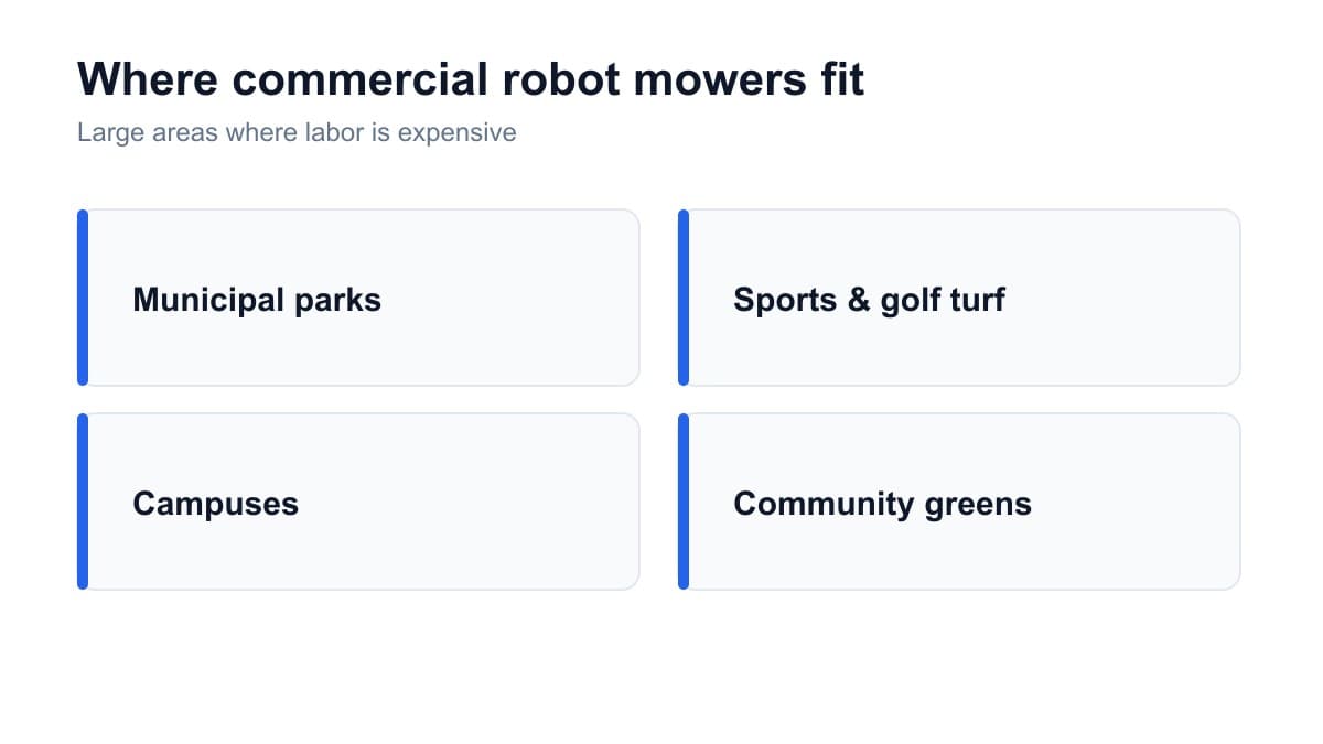 Where commercial robot mowers pay off